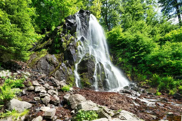 stock image A view of the Radau waterfall in the Harz Mountains in Germany in glorious summer weather.