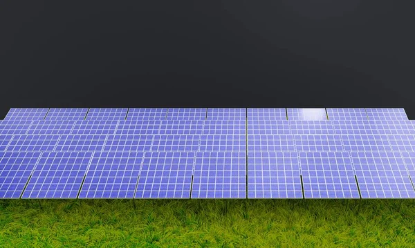 草の上のソーラーパネル Dイラスト — ストック写真