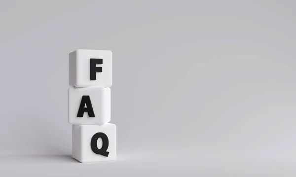 ファック テキスト 灰色の背景にある木製のキューブ ビジネスコンセプト Faq そして答え — ストック写真