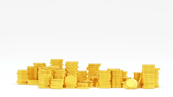 Gold Coin Stack Illustration Business Concept Isolated White Background — Stock Photo, Image