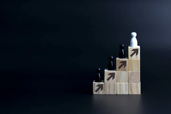 wooden chess figure. business and leadership concept