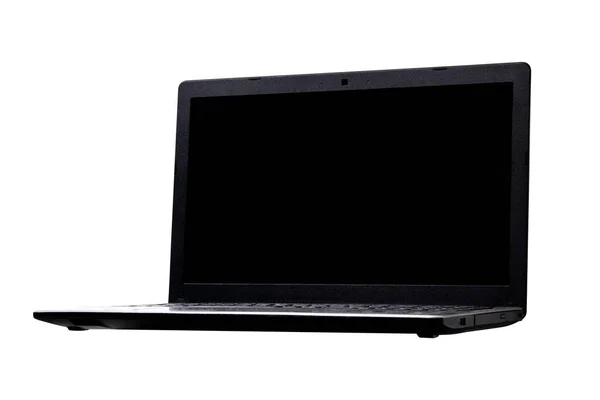 Moderner Schwarzer Laptop Isoliert Auf Weißem Hintergrund — Stockfoto