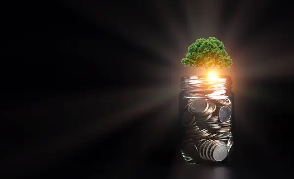 Glühende Energie Form Einer Pflanze — Stockfoto