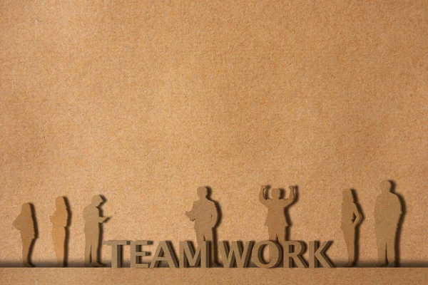 Teamwork Concept Van Mensen Die Het Woord Team Vormen — Stockfoto