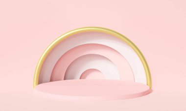 Soyut arkaplan. En az üç boyutlu resim. ürün sunumu konsepti. 3d geometrik ürün podyumu