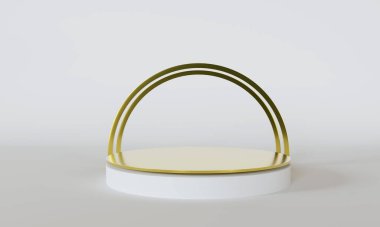 Ürün standı için boş podyum. 3d oluşturma.