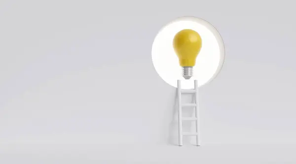 Light Bulb White Background Rendering — Stock Photo, Image