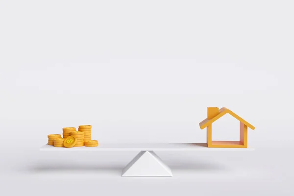 Bozuk para ve dolar sembollü ev