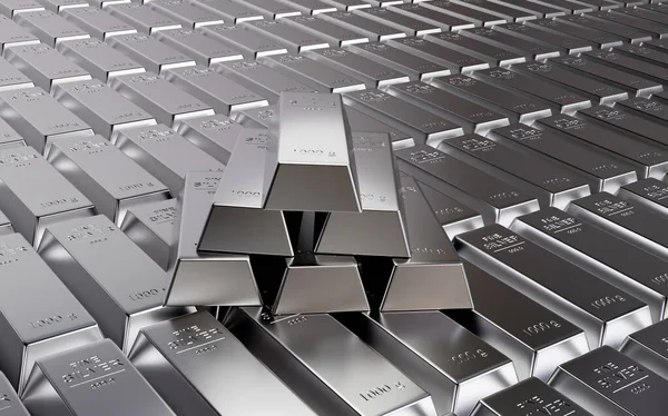 steel bars with silver bars in the shape of a pyramid