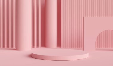 Soyut podyum ve podyum ile soyut arkaplan görüntüsü en aza indirgeniyor.