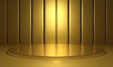 Altın podyum ve sunum sahnesi.