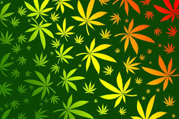Płynny Wzór Liśćmi Marihuany — Zdjęcie stockowe