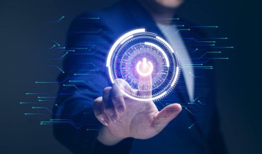 Programı yeniden başlatmak ve teknolojik ekipman konseptini kapatmak. Dijital dokunmatik ekran güç düğmesindeki tuşlara elle bas