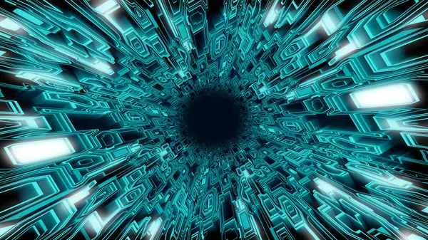 蓝色现代技术线路板未来科幻小说风格适用于技术和网络空间的背景 图库图片