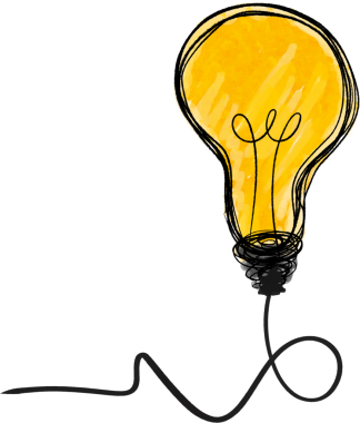 Ampul sarısı çiziyorum. Yaratıcı fikirler ve ilham kavramı. resimleme