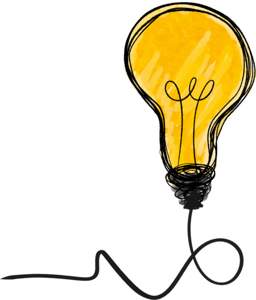 Ampul sarısı çiziyorum. Yaratıcı fikirler ve ilham kavramı. resimleme