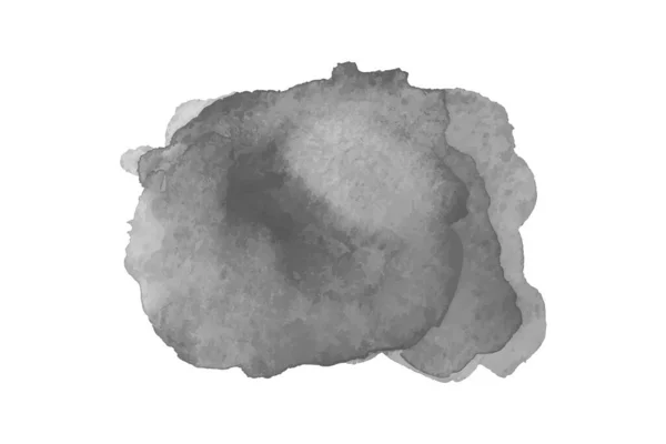 Γκρι Κηλίδα Νερομπογιάς Στο Λευκό Ζωγραφισμένο Στο Χέρι Αντικείμενο Γκρι — Διανυσματικό Αρχείο