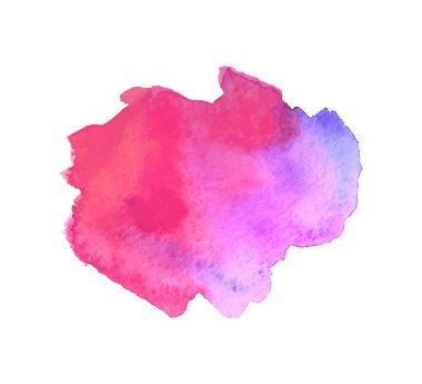 El çizimi renkli sanat. İzole edilmiş beyaz üzerinde Kova lekesi. Renkli leke. Suluboya lekesi. Soyut leke. Renkli resimleme