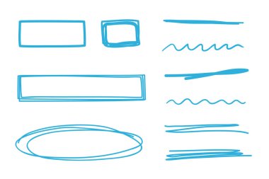 El çizimi geometrik şekiller. Serbest eleman izole edilmiş beyaz. Soyut hızlı kareler ve altçizgiler. İş unsurları