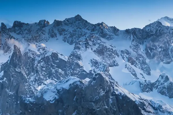 Paysage Montagneux Avec Neige Ciel Bleu Montagnes Caucase Géorgie — Photo