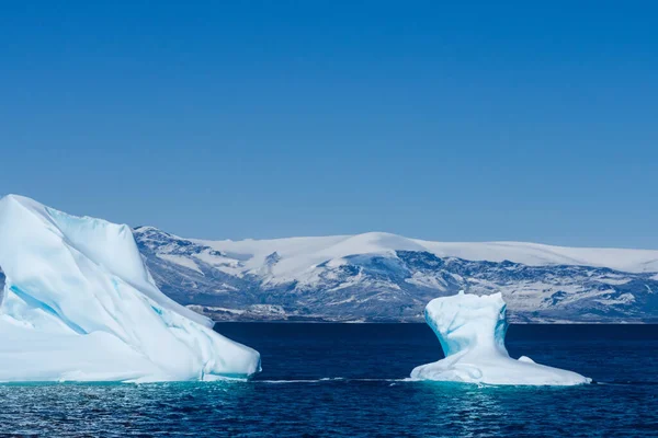 Антарктический Ландшафт Айсбергами Айсбергами Океане — стоковое фото