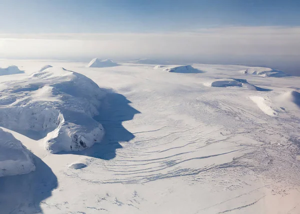 Vue Aérienne Cercle Polaire Arctique Depuis Avion Russie — Photo