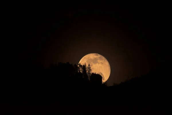 Luna Piena Nel Cielo Notturno — Foto Stock