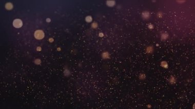 Uçan parçacıkların soyut şenlik hareketi arka planı. Bokeh ışıkları ve dikişsiz döngü ile canlandırılmış kaplama.