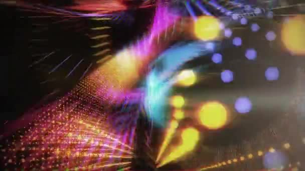 Абстрактний Vhs Ретро Рух Циклічний Фон Барвиста Стилізована Петля Диско — стокове відео