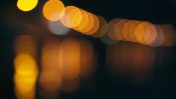 Abstract Defocused Blurred Background Bokeh Lights Night — Stock Video