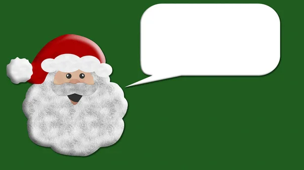 3D说明 圣诞佳节 圣诞老人在画面背景上为圣诞快乐的祝福 新年快乐 文字空间的语音泡沫 — 图库照片