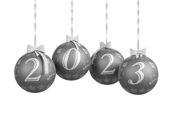 Ilustrace Nový Rok2023 Nový Rok 2023 Číslech Vánoční Výzdobou — Stock fotografie