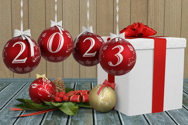 Illustration New Year 2023 New Year 2023 Numbers Christmas Decoration — Stock Photo, Image