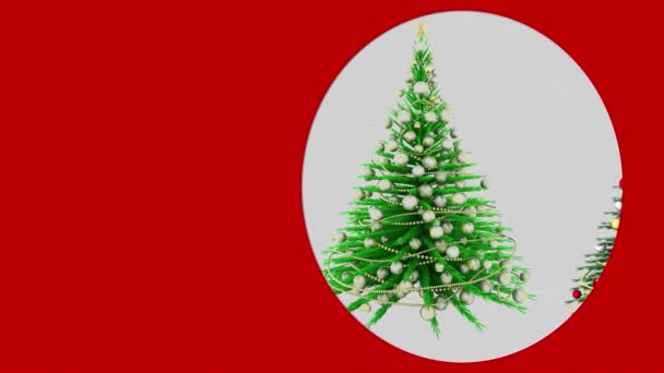 Een Film Illustratie Pop Kerstboom Rode Achtergrond Graphics Met Witte — Stockvideo