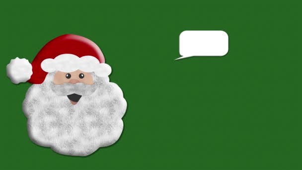 다음을 가리킨다 크리스마스 클로스는 크리스마스 인사를 그래픽 배경으로 텍스트 공간에 — 비디오