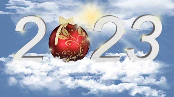 Ilustración Año Nuevo 2023 Año Nuevo 2023 Número Para Celebrar —  Fotos de Stock