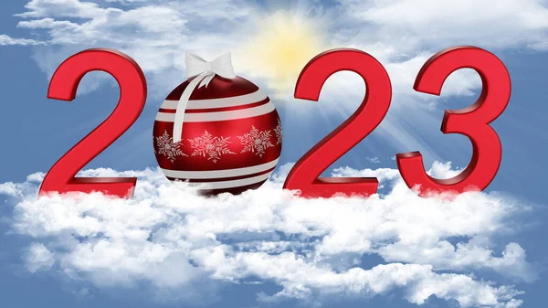 Ilustração Ano Novo 2023 Ano Novo 2023 Números Para Comemorar — Fotografia de Stock