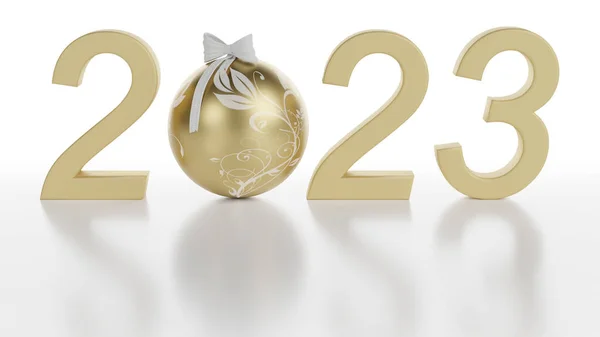 Ilustracja Nowy Rok 2023 Nowy Rok 2023 Liczbach Dekoracją Świąteczną — Zdjęcie stockowe
