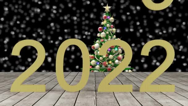 Sinema Boyutlu Illüstrasyon Yeni Yıl 2023 Sayıca 2023 Yeni Yılı — Stok video