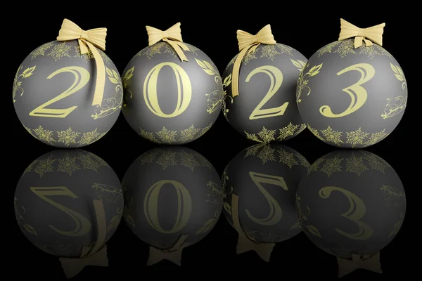 Ilustración Año Nuevo 2023 Año Nuevo 2023 Números Con Decoración —  Fotos de Stock