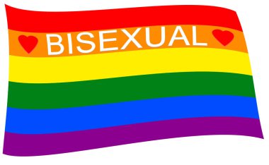 Üç boyutlu illüstrasyon. Gay gurur bayrağı. Sevgililer Günü vesilesiyle ve LGBT topluluğunun aşkı ve hakları için Gay gururu adına.