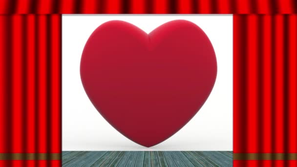 Illustration Animation Small Golden Cupids Revolve Red Heart Symbol Love – Stock-video