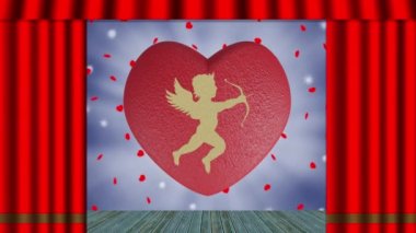 Video. Animation. Symbol of love. Heart, cupid, a symbol of love, suitable for Valentine's Day.