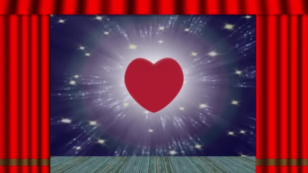 Illustration Animation Small Golden Cupids Revolve Red Heart Symbol Love — Stockvideo