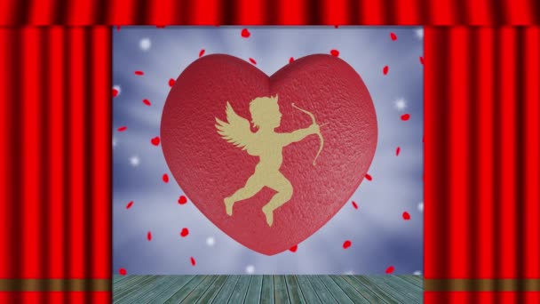 爱情的象征 丘比特 爱的象征 适用于情人节 — 图库视频影像