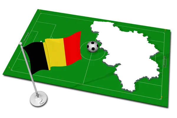 Belgium National Flag Soccer Ball Foreground Sport Football Illustration — Stock Photo, Image