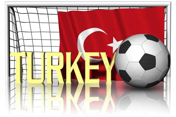 Туреччина Національний Прапор Футбольним Ячем Передньому Плані Спортивний Футбол Ілюстрація — стокове фото