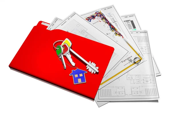 Oficina Almacenamiento Documentos Organización Con Computadora Carpeta Roja Con Papeles —  Fotos de Stock