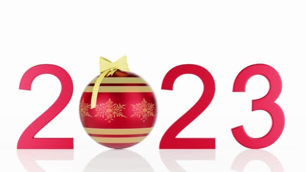 Film Illustration Neujahr 2024 Silvester 2024 Zahlen 2024 Mit Weihnachtsdekoration — Stockvideo