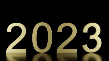 Video kaydı. Üç boyutlu illüstrasyon. Yeni yıl 2024. Yeni Yıl 2024 sayıları. 2024 2023 'ün yerini aldı.